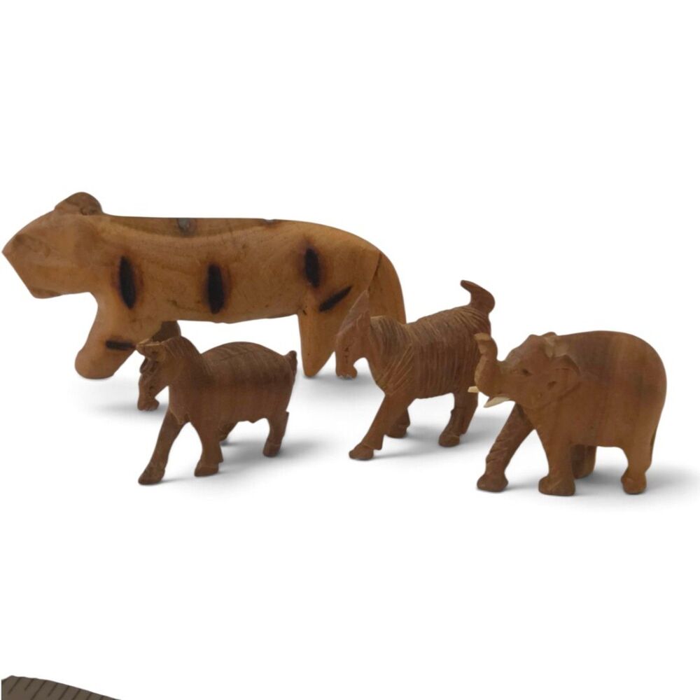 Antique Erzgebirge Noahs Ark Wood Animals Germany Tiger Elephant Goat Donkey
